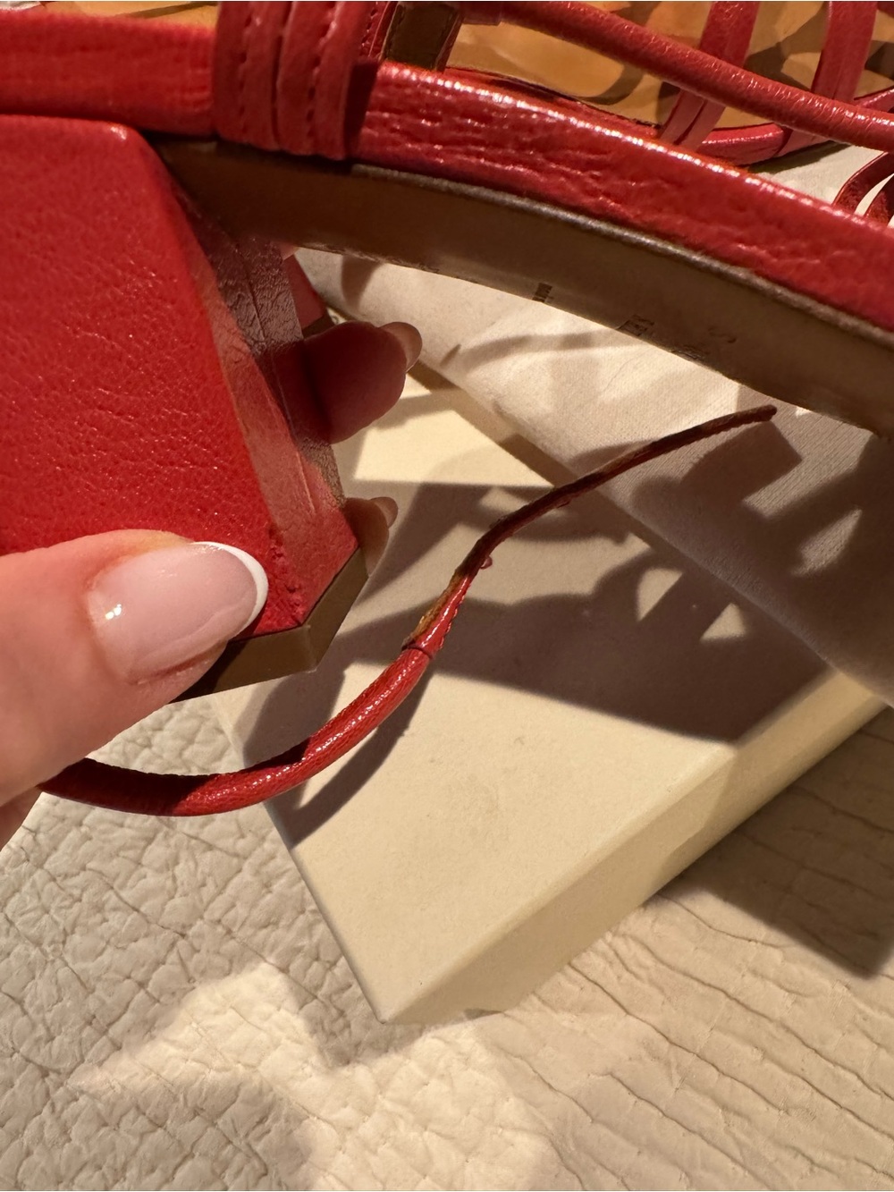 Sezane Gloria Heel Sandals in Raspberry Framboise Lisse Leather 39/8 - Picture 6 of 7